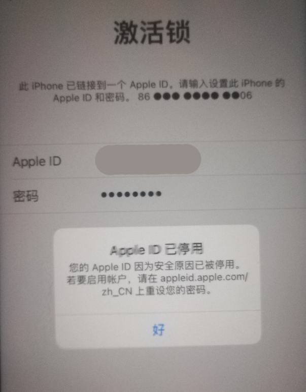 浦城苹果手机维修分享iPhone 12 出现提示“Apple ID 已停用”怎么办 